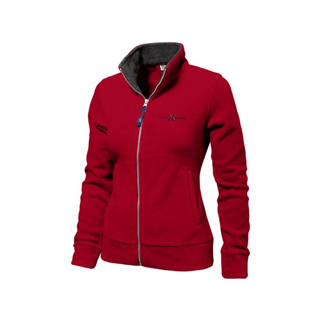 Куртка флисовая "Nashville" женская, красный/пепельно-серый