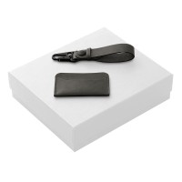 Подарочный набор Long River: картхолдер, ремешок для ключей (без лого Long River), белая коробка
