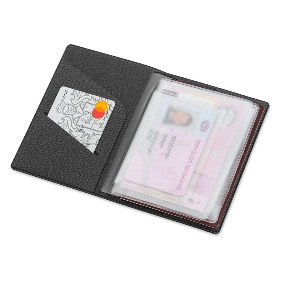 Классическая обложка для автодокументов "Favor", темно-серая