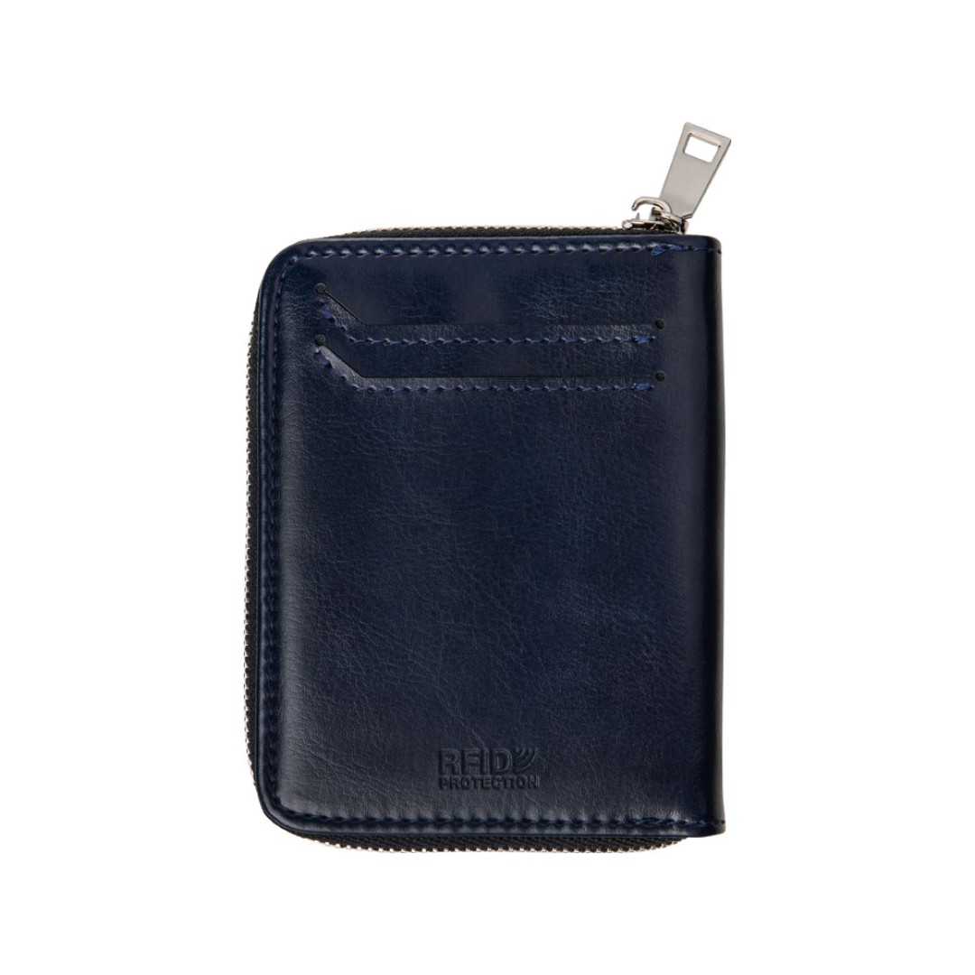 Картхолдер на молнии для 8 пластиковых карт с RFID защитой "Fabrizio", синий
