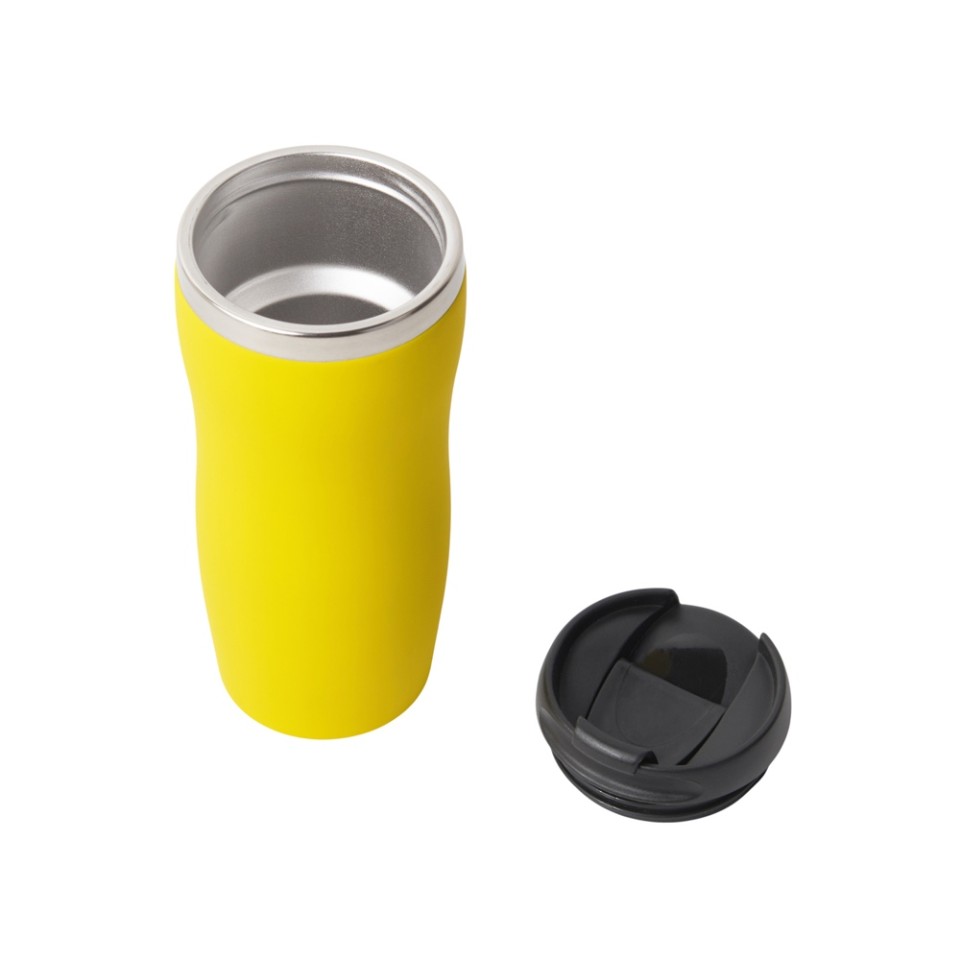 Термокружка "Double wall mug C1", soft touch, 350 мл, желтый