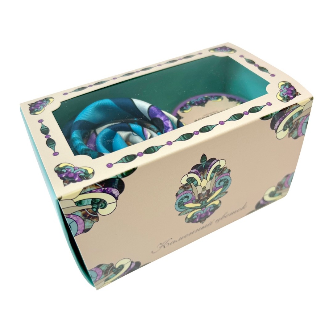 Набор: платок «Каменный цветок» и свеча «Утонченность»