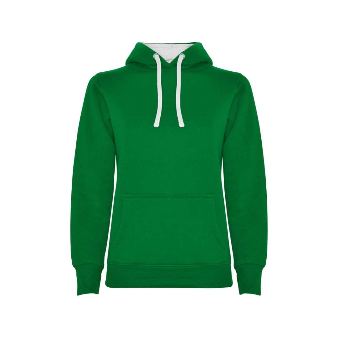 Толстовка с капюшоном "Urban" женская, зеленый/белый