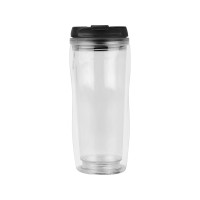 Термокружка «Mony» 400мл, под цифровую печать, прозрачный/черный