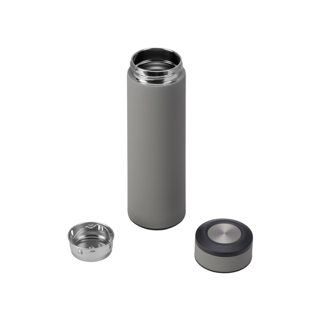 Вакуумный термос "Vacuum Flask C1", soft touch, 420мл, серый