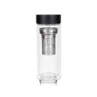 Стеклянная термобутылка "Glassir", 500мл, черный