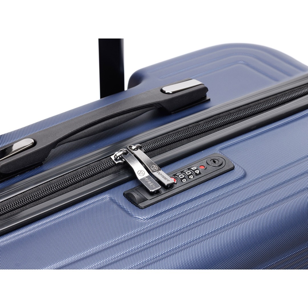 Чемодан TORBER Onego, синий, ABS-пластик, 79,5 х 51 х 29 см, 103 л