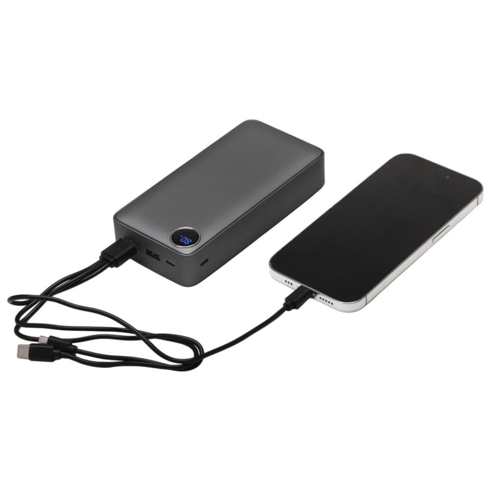 Внешний аккумулятор «Mild Pro» c быстрой зарядкой QC/PD, 20 000 mAh, серый (Р)