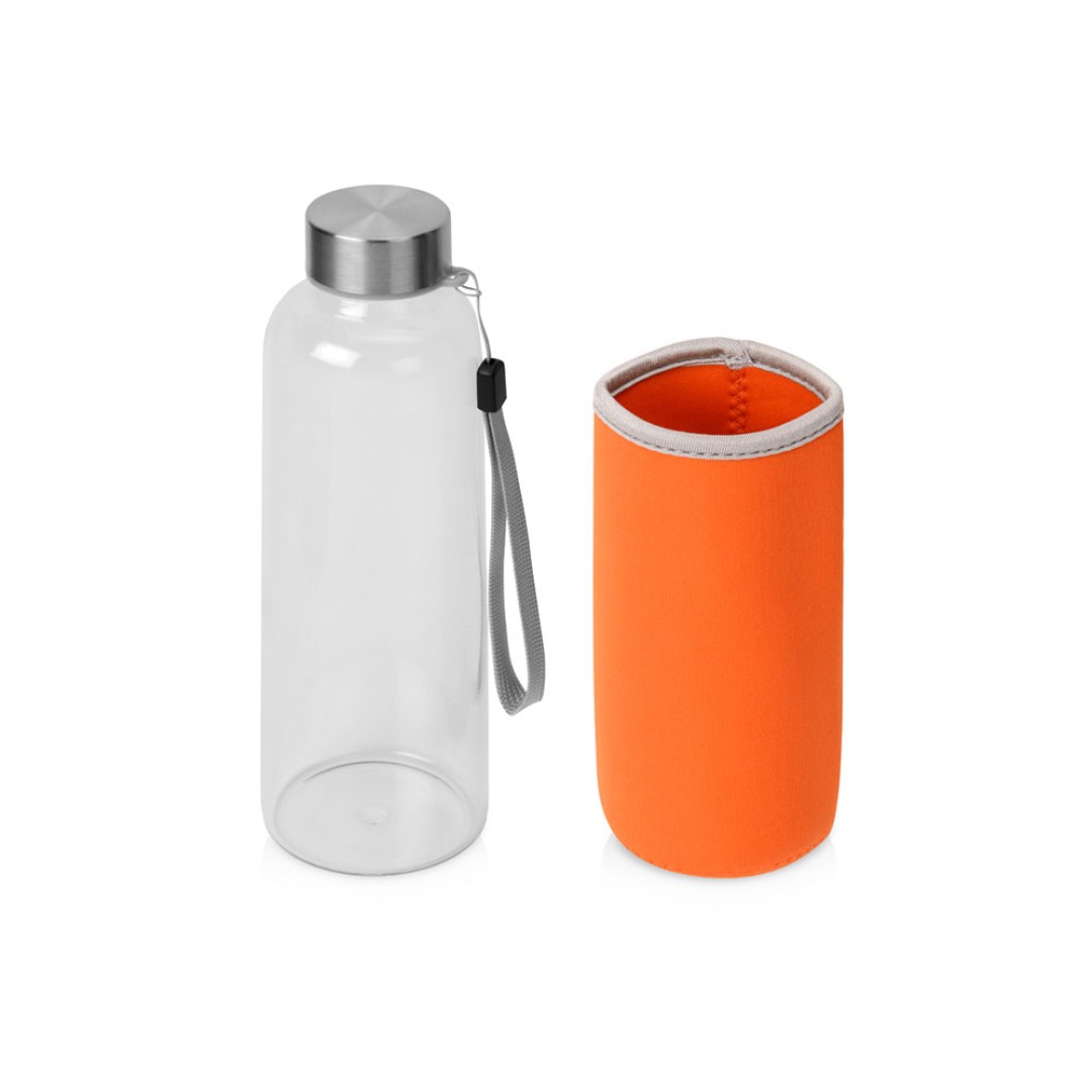 Бутылка для воды "Pure" c чехлом, 420 мл, оранжевый