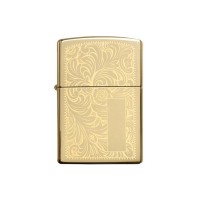 Зажигалка ZIPPO Venetian с покрытием High Polish Brass, латунь/сталь, золотистая, 38x13x57 мм