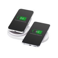 Складная зарядная станция с беспроводной зарядкой «Flashport», 15 Вт, белый