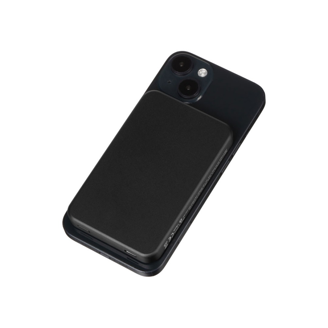 Магнитный беспроводной внешний аккумулятор "Razor", 5000 mAh, металл, черный (Р)