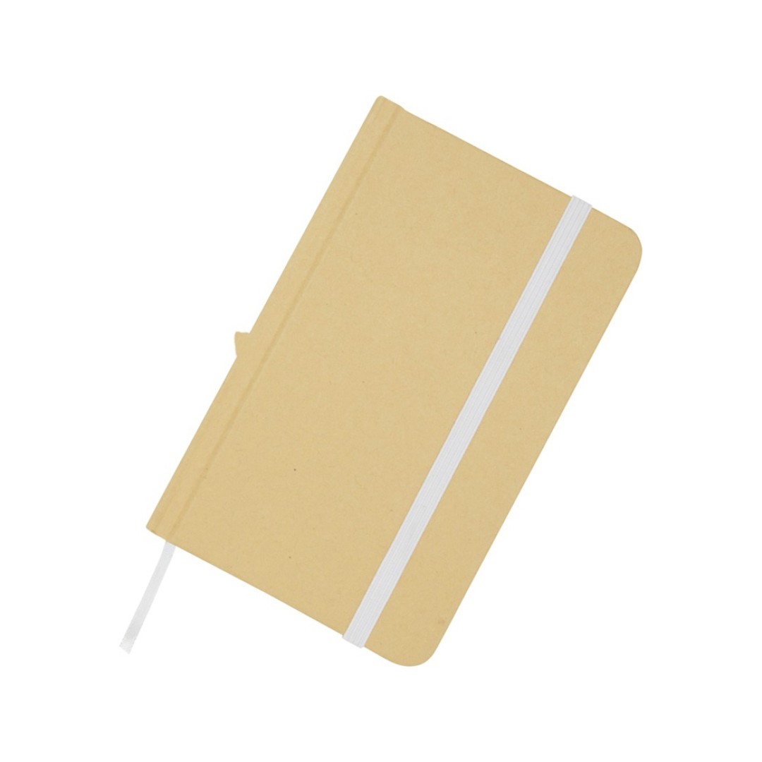 Reed блокнот формата А6 из переработанного материала в твердой обложке с простыми страницами - Белый