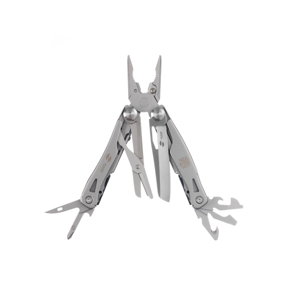 Мультитул Stinger, 106 мм, 15 функций, сталь, серебристый, в комплекте нейлоновый чехол