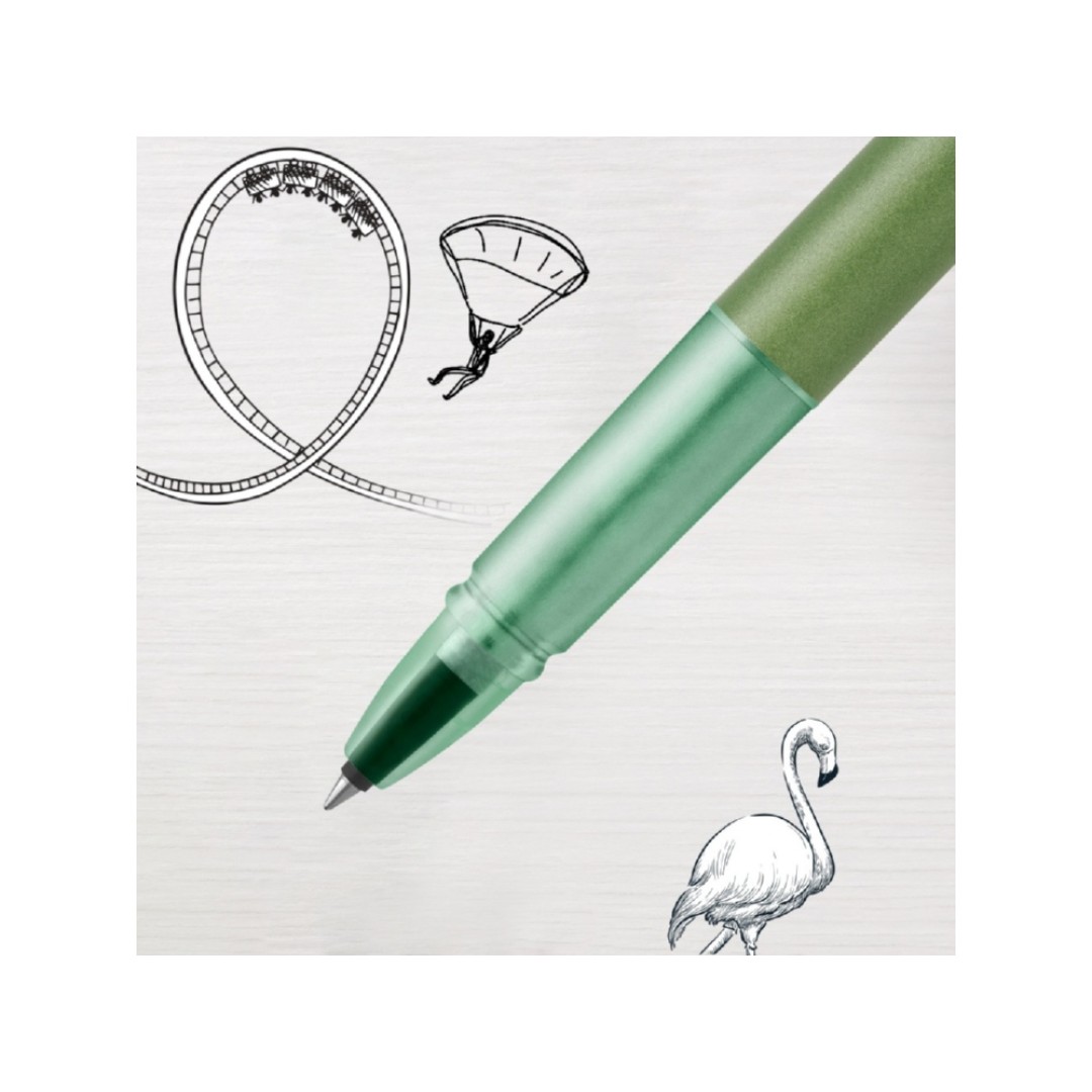 Ручка-роллер Parker Vector XL Green CT, цвет чернил black, стержень: F, в подарочной упаковке.