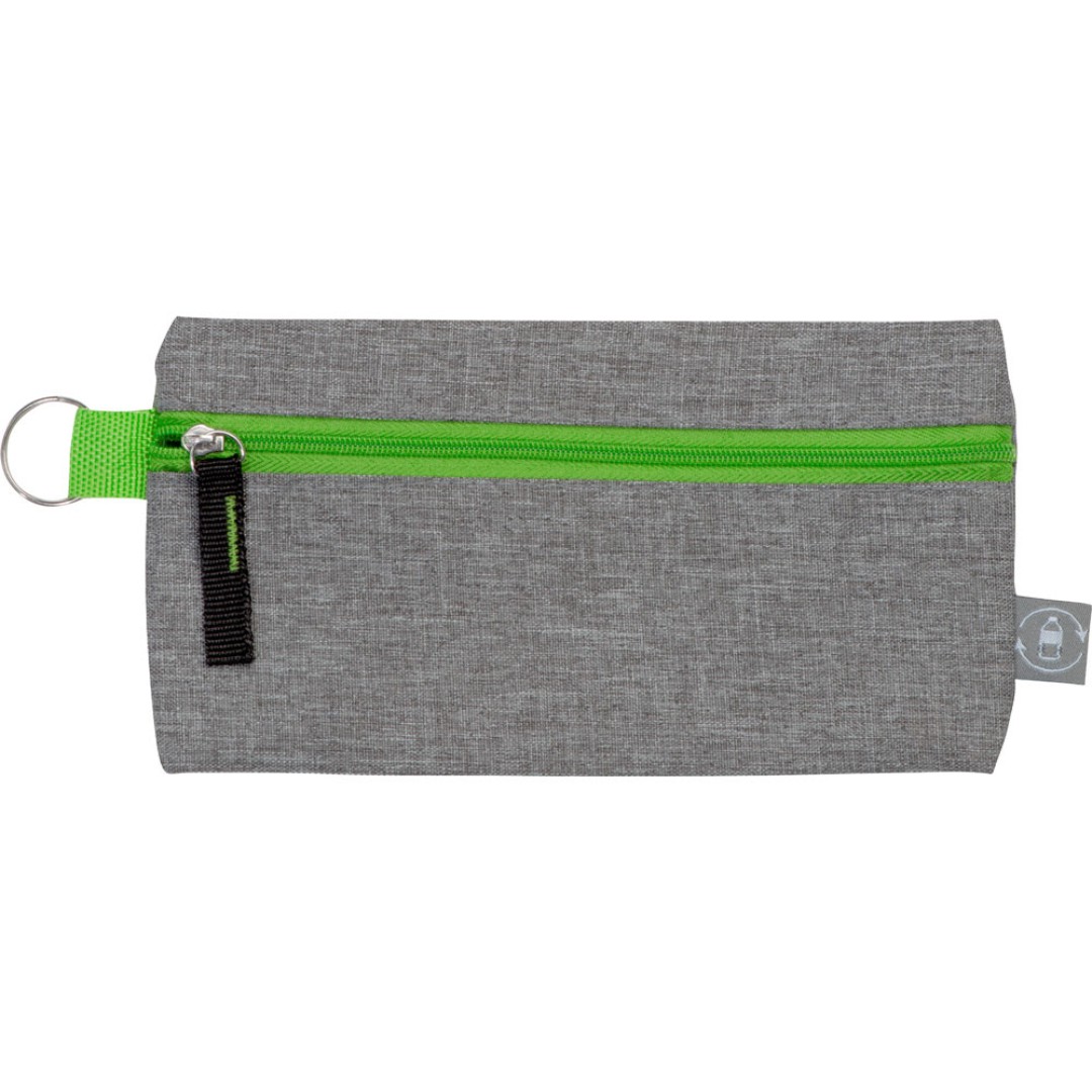 Универсальный пенал из переработанного полиэстера RPET "Holder", серый/зеленый