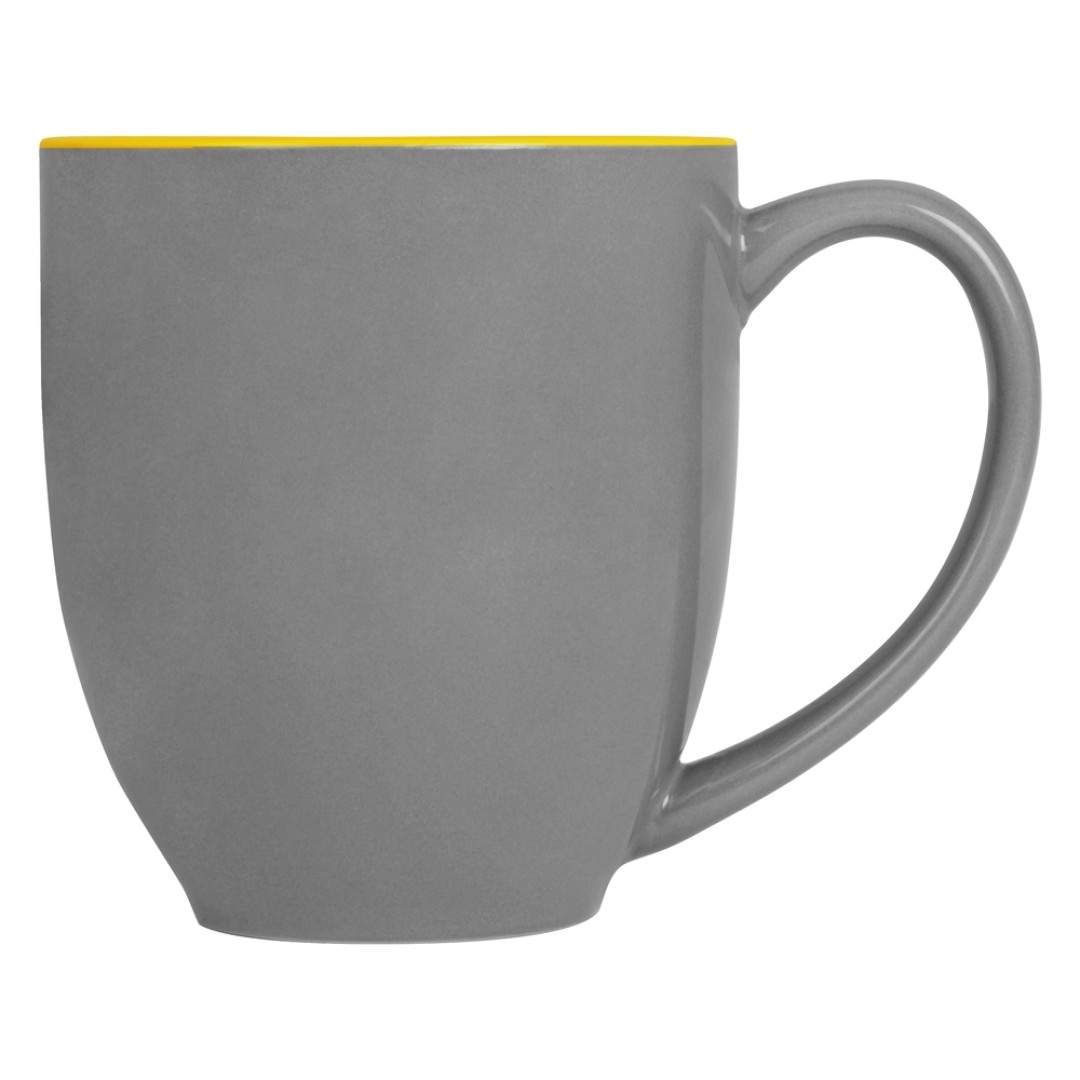 Кружка керамическая «Gracy» 450мл, серый/желтый