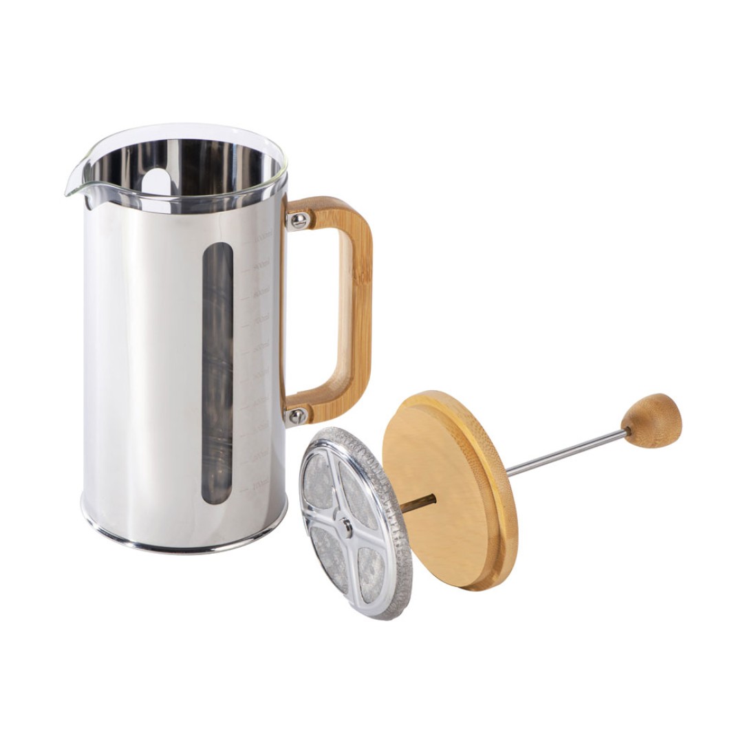 Френч-пресс в стальном корпусе и ручкой из бамбука «Coffee break», 1000 мл (Р)