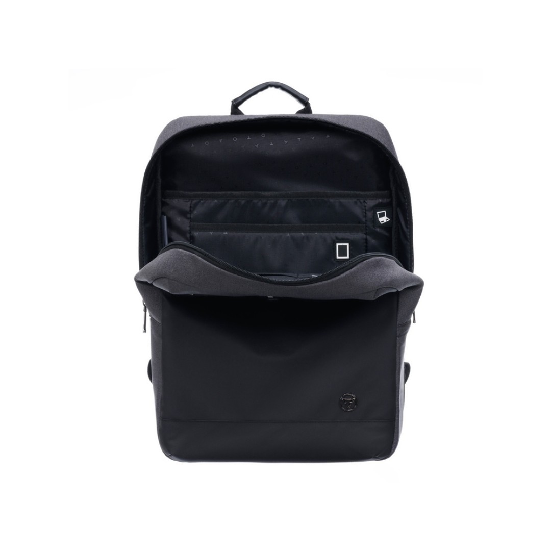 Рюкзак TORBER VECTOR с отделением для ноутбука 14,1", черный/серый, нейлон, 32 х 10 х 43 см, 13л