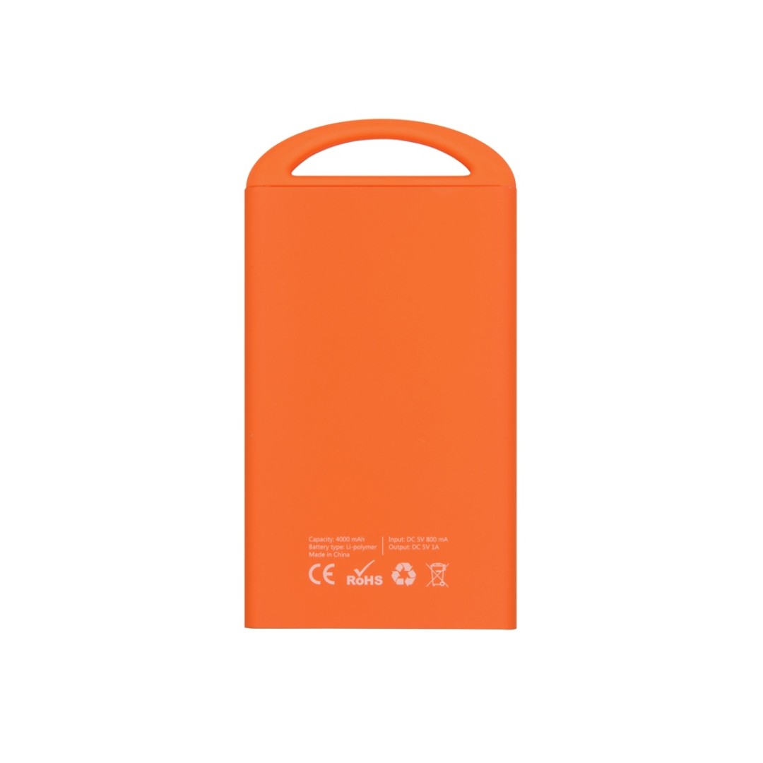 Портативное зарядное устройство "Shine" с зеркальной гравировкой, 4000 mAh, оранжевый