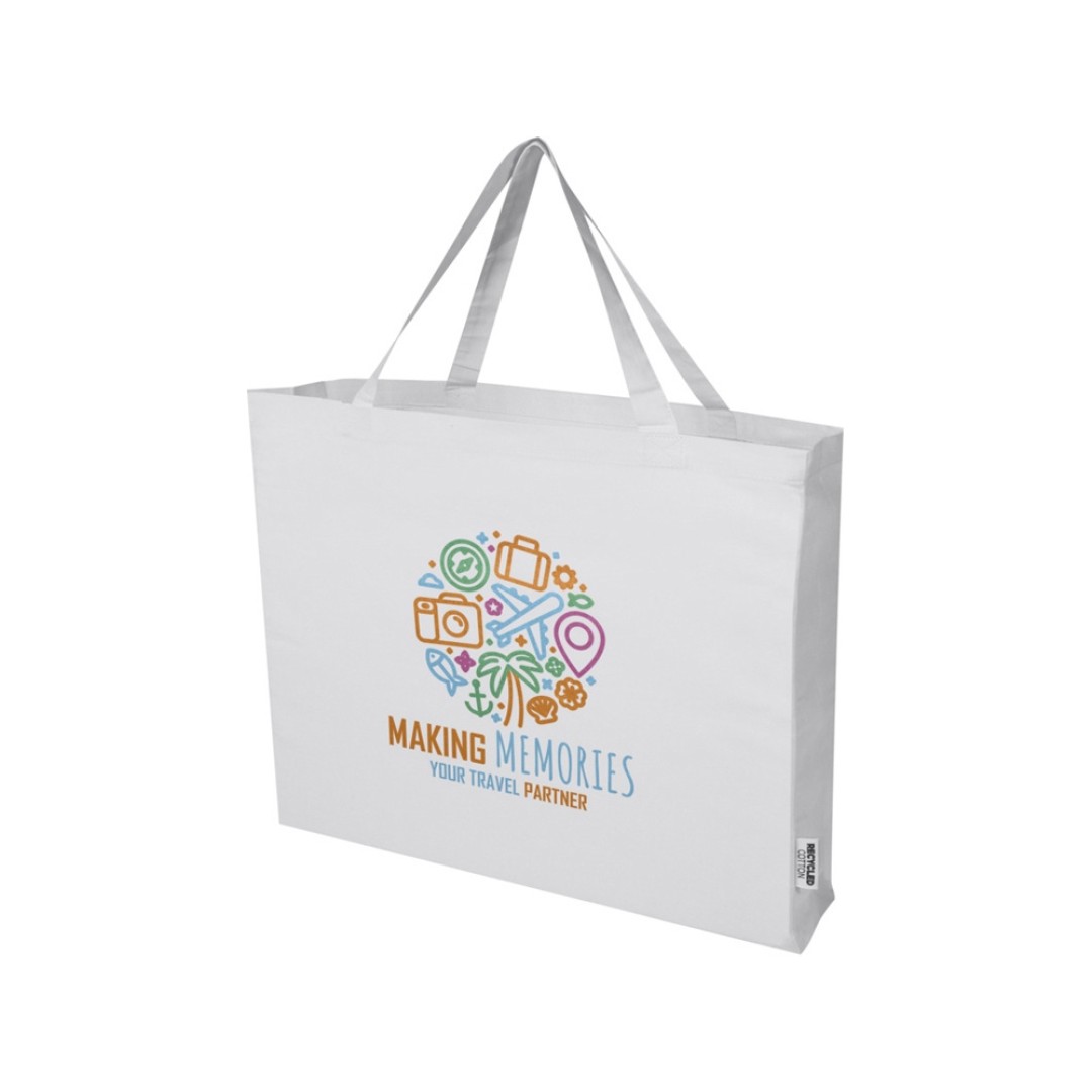 Odessa большая эко-сумка из переработанного хлопка, сертифицированного согласно GRS, плотностью 220 г/м2 - Белый