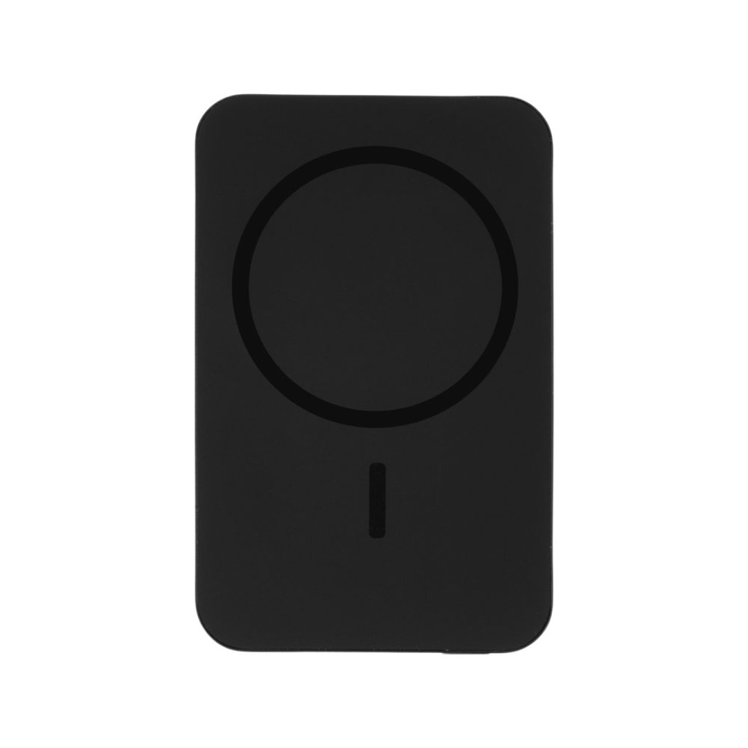 Магнитный беспроводной внешний аккумулятор "Razor", 5000 mAh, металл, черный (Р)