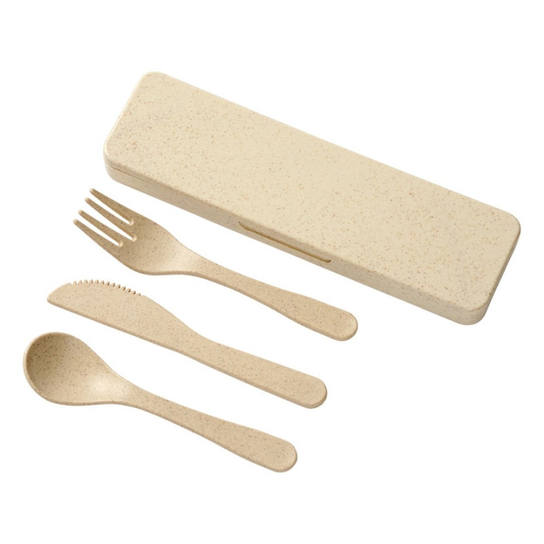 Набор столовых приборов Bamberg из бамбукового волокна, бежевый