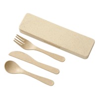 Набор столовых приборов Bamberg из бамбукового волокна, бежевый