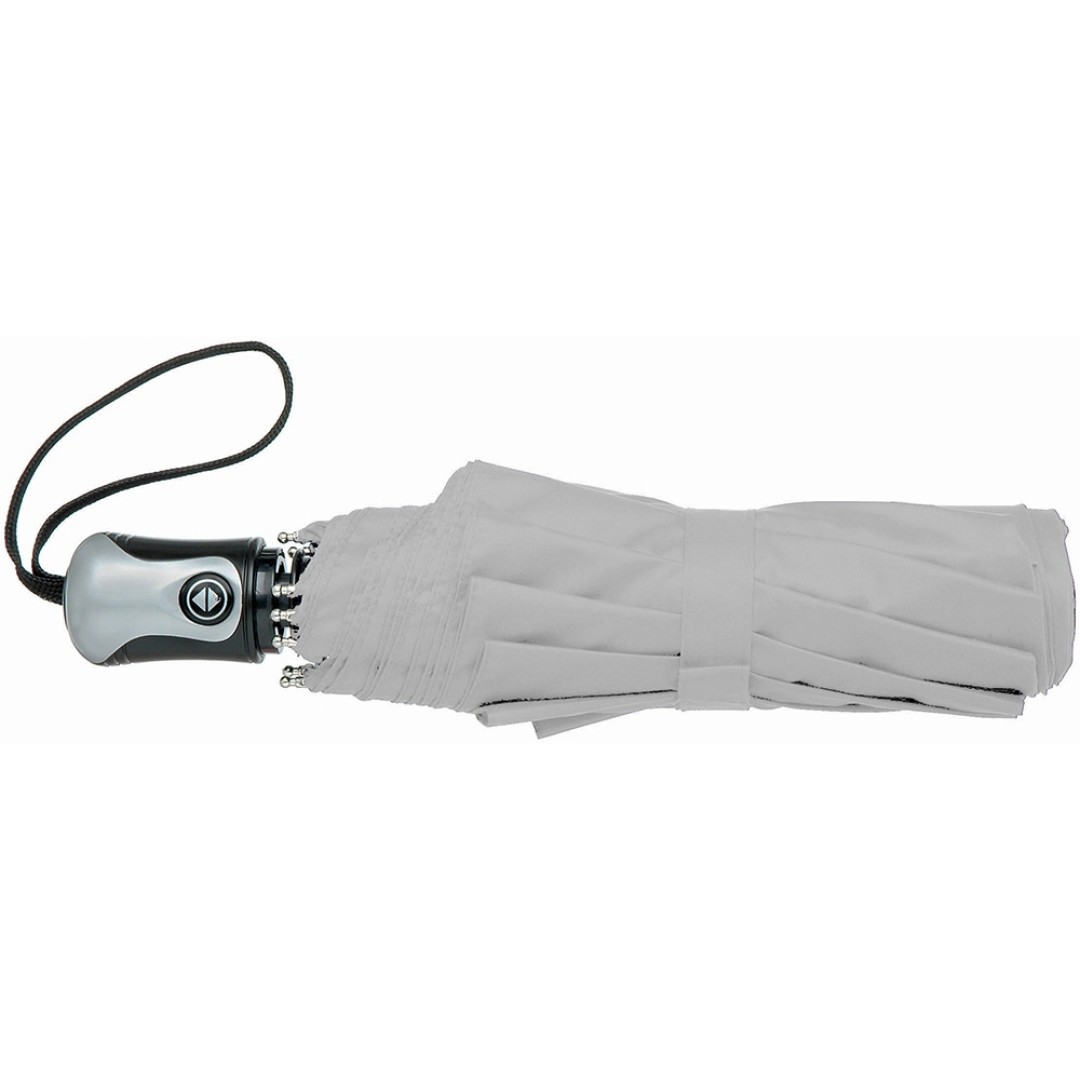 Зонт Alex трехсекционный автоматический 21,5", серебристый/черный