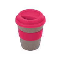 Стакан с силиконовой крышкой "Cafe", розовый