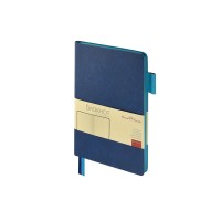 Блокнот А5 "Boston", синий с голубым срезом