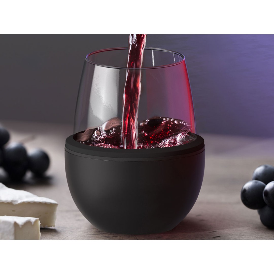 Тумблер для вина WINE KUZIE, черный (P)