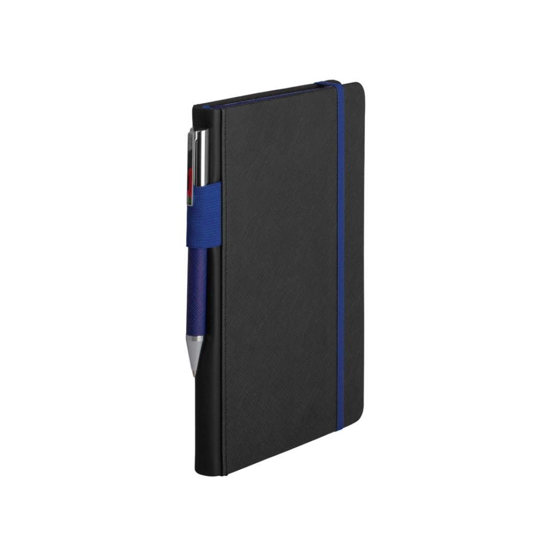 Бизнес блокнот "Bossy" с ручкой, черный и синий