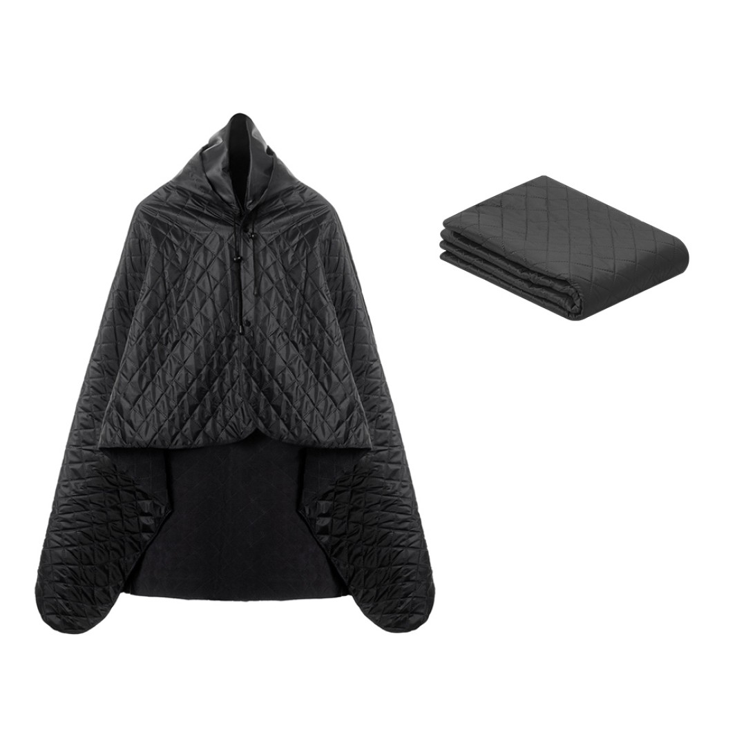 Пончо Cappy с капюшоном на липучке в мешке, черный