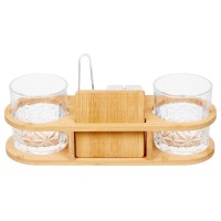 Набор для виски на бамбуковой подставке "Boulevardier"