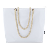 Panama пляжная эко-сумка-холодильник из переработанного материала, с ручками-шнурками 23L, белый