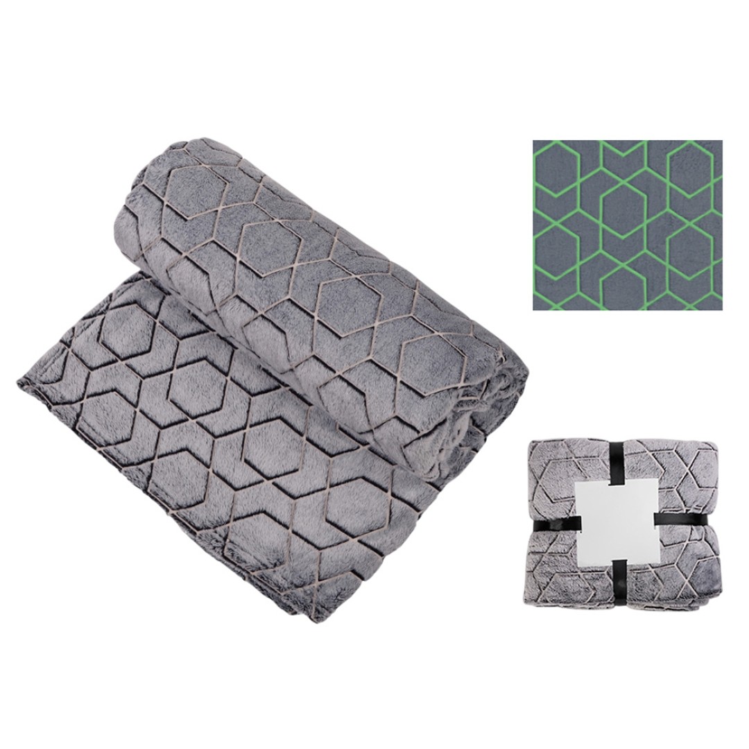 Светящийся в темноте плед Lattice черный