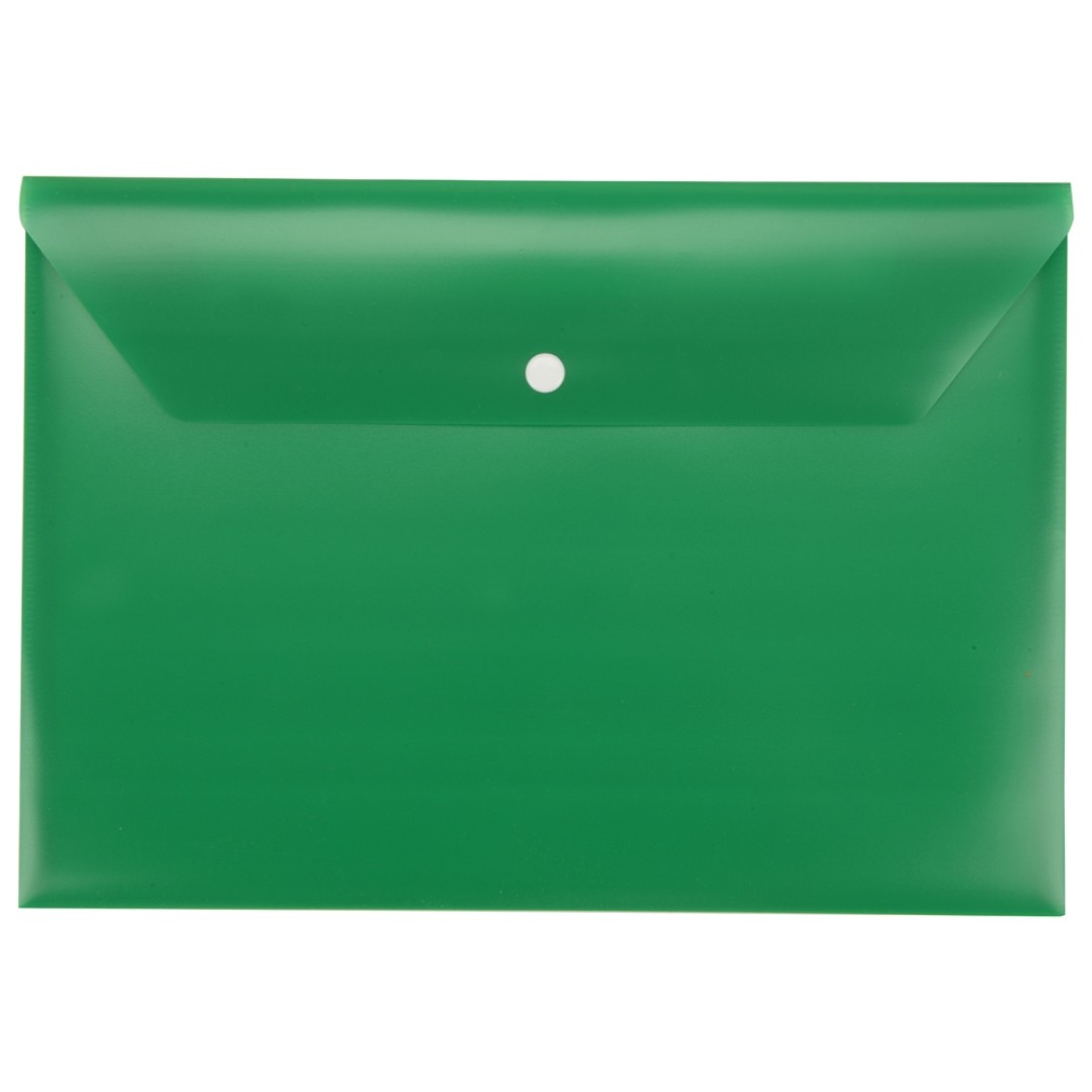 Папка-конверт А4 с кнопкой, зеленый