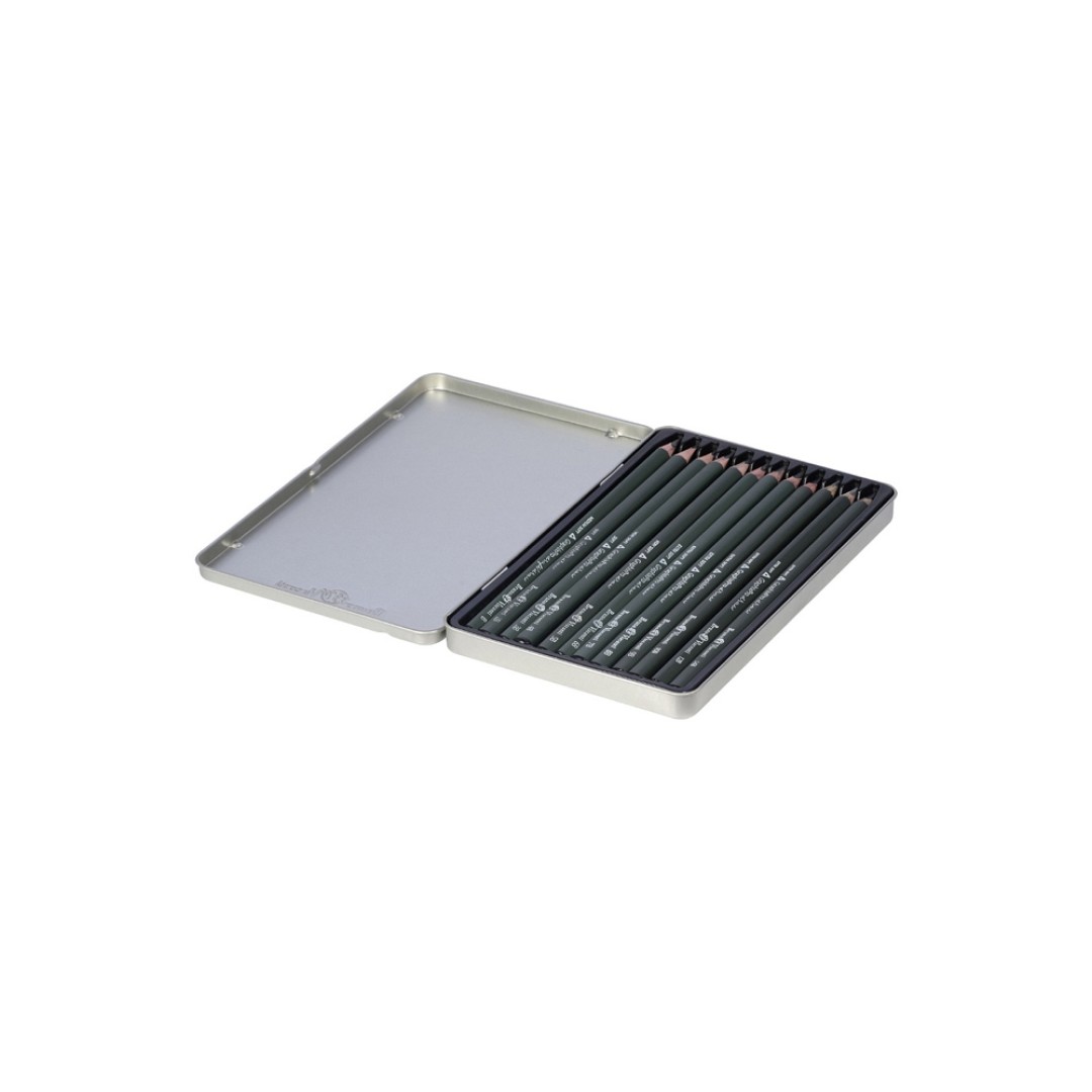 Набор чернографитовых карандашей  "Sketch & Art" ,12 шт. b-14b,  металлическая коробка с ложементом