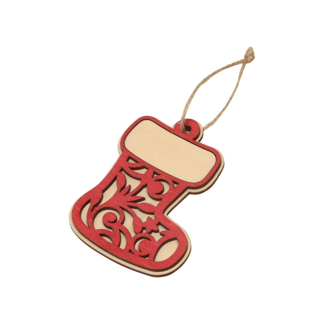 Подвеска деревянная «Новогодний валенок»
