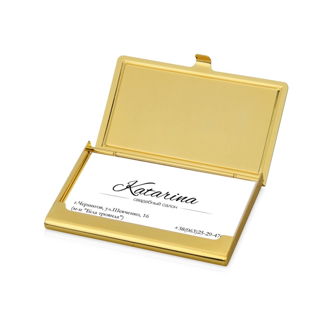 Визитница «Белуччи», золотистый глянцевый (Р)