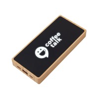 Внешний аккумулятор с подсветкой лого и солнечной панелью «Reedia S1», 10000 mAh, бамбук, черный