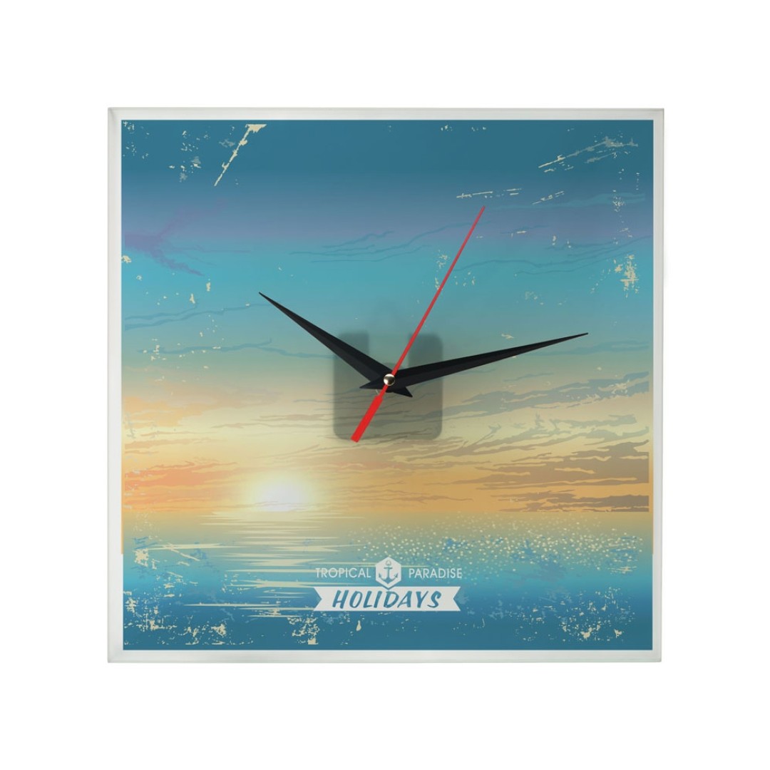 Часы настенные квадратные из стекла 28х28 см «Nile»