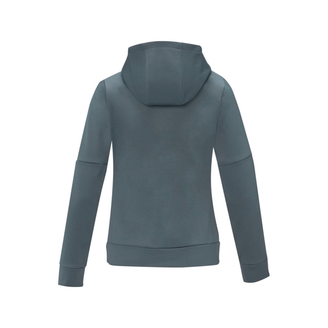 Женский свитер анорак Sayan на молнии на половину длины с капюшоном, steel grey