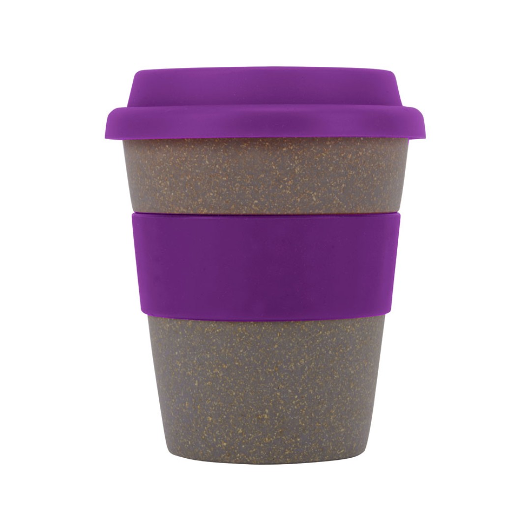 Стакан с силиконовой крышкой "Cafe", фиолетовый