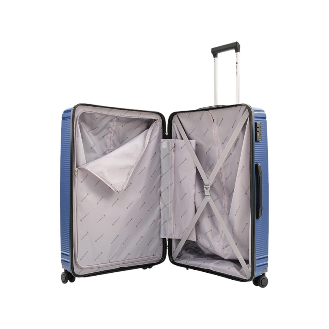 Чемодан 4-х колесный, Magellan, TRINIDAD, 110л, синий металлик