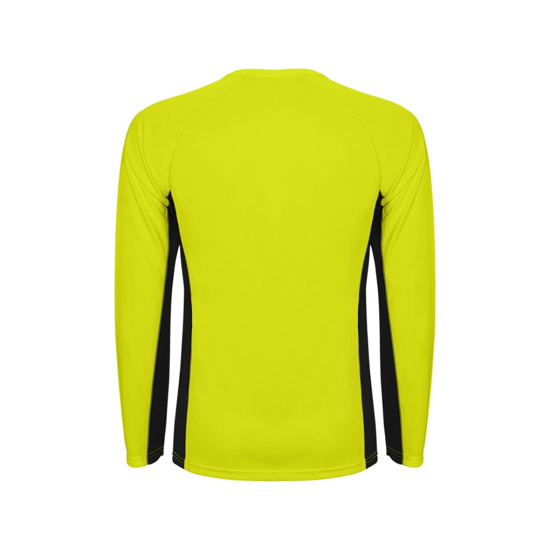 Футболка "Shanghai " мужская с длинным рукавом, неоновый желтый/черный