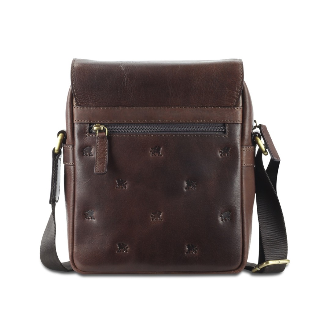 Сумка через плечо Mano "Don Leon", натуральная кожа в коричневом цвете, 20 х 25 х 8 см