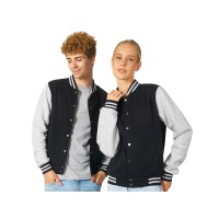 Бомбер «Oxford», черный/серый меланж, унисекс