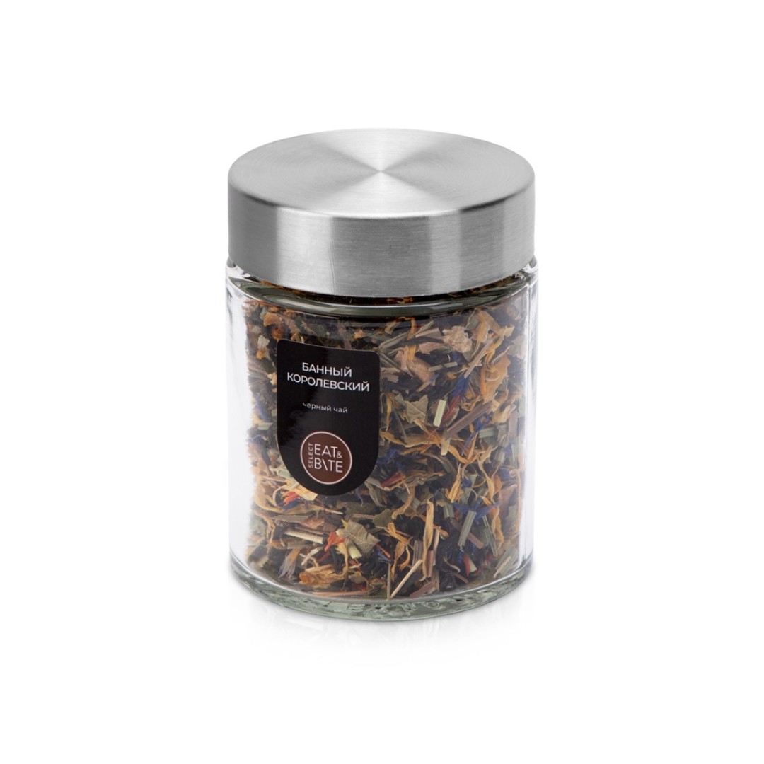 Чай черный, серия "Essence",  банный королевский, стеклянная банка